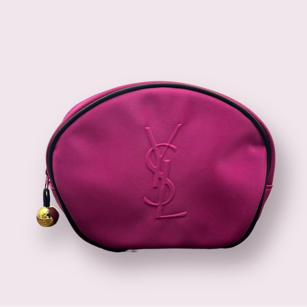 Vintage Yves Saint Laurent Beauty V.I.P Embossed Nylon Cosmetic Bag